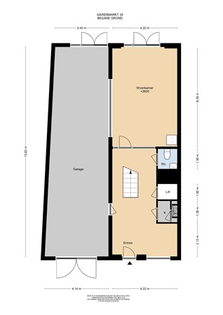 Floorplan - Garenmarkt 38, 2311 PJ Leiden