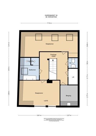 Floorplan - Garenmarkt 38, 2311 PJ Leiden