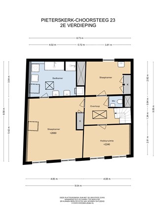 Floorplan - Pieterskerk-Choorsteeg 23, 2311 TR Leiden