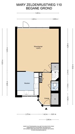 Floorplan - Mary Zeldenrustweg 110, 2331 NE Leiden