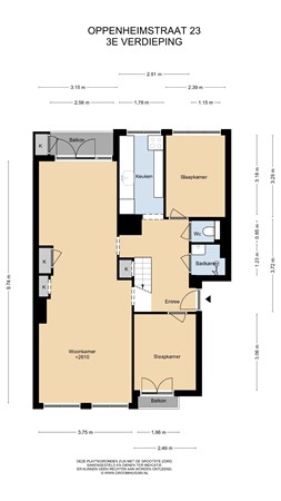 Floorplan - Oppenheimstraat 23, 2313 JC Leiden