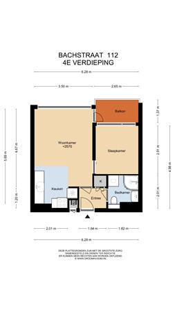 Floorplan - Bachstraat 112, 2324 GN Leiden