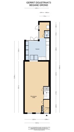 Floorplan - Gerrit Doustraat 3, 2311 XM Leiden