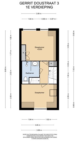 Floorplan - Gerrit Doustraat 3, 2311 XM Leiden