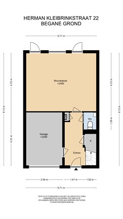 Floorplan - Herman Kleibrinkstraat 22, 2324 DJ Leiden