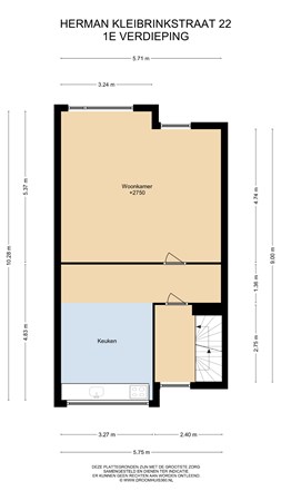 Floorplan - Herman Kleibrinkstraat 22, 2324 DJ Leiden