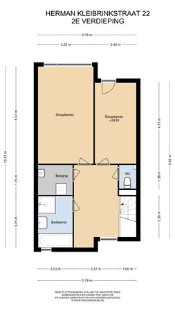 Floorplan - Herman Kleibrinkstraat 22, 2324 DJ Leiden