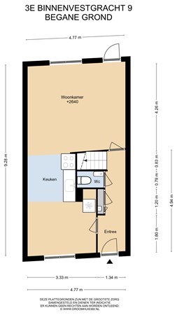 Floorplan - 3e Binnenvestgracht 9, 2312 NR Leiden