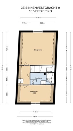 Floorplan - 3e Binnenvestgracht 9, 2312 NR Leiden