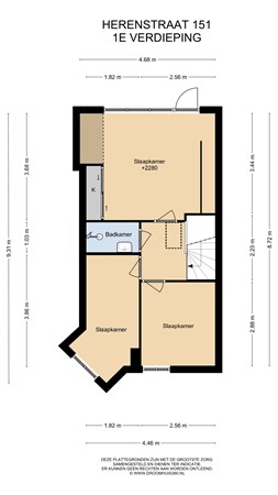 Floorplan - Herenstraat 151, 2313 AJ Leiden