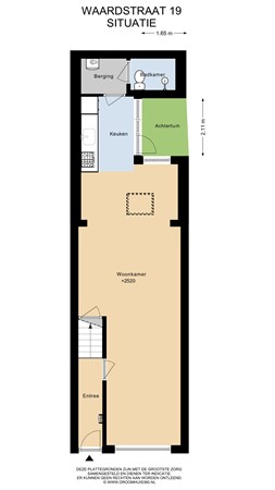 Floorplan - Waardstraat 19, 2315 KL Leiden