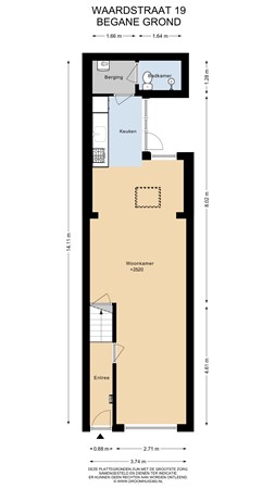 Floorplan - Waardstraat 19, 2315 KL Leiden