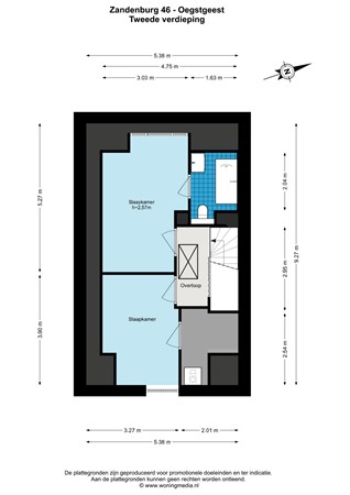 Zandenburg 46, 2342 BV Oegstgeest - Zandenburg 46 - Oegstgeest - 2e_verdieping - 2D.jpg