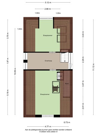 Floorplan - Nieuwe Rijn 98, 2312 JM Leiden