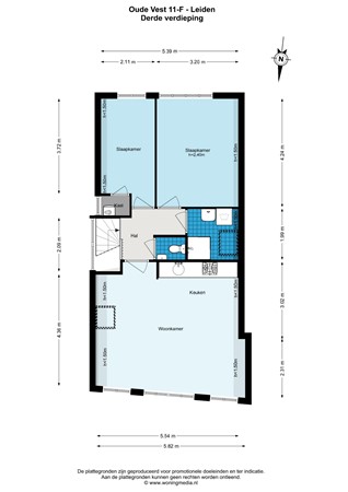 Oude Vest 11F, 2312 XP Leiden - Oude Vest 11-F - Leiden - 3e_verdieping - 2D.jpg