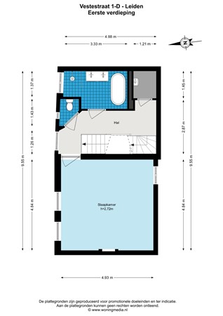 Vestestraat 1D, 2312 ST Leiden - Vestestraat 1-D - Leiden - 1e_verdieping - 2D.jpg