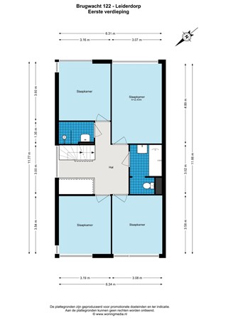 Brugwacht 122, 2353 DP Leiderdorp - Brugwacht 122 - Leiderdorp - 1e_verdieping - 2D.jpg