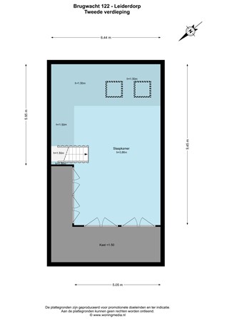 Brugwacht 122, 2353 DP Leiderdorp - Brugwacht 122 - Leiderdorp - 2e_verdieping - 2D.jpg