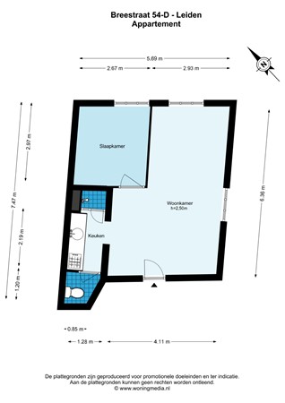 Breestraat 54D, 2311 CS Leiden - Breestraat 54-D - Leiden - Appartement - 2D.jpg