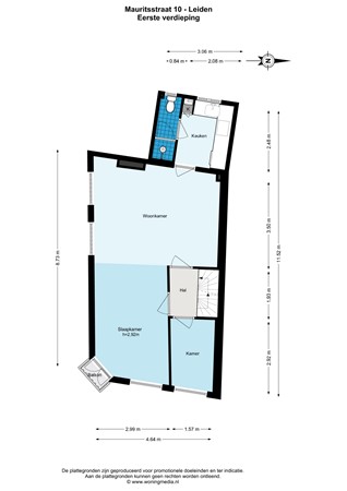 Mauritsstraat 10, 2316 ST Leiden - Mauritsstraat 10 - Leiden - 1e_verdieping - 2D.jpg