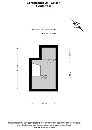 Lorentzkade 24, 2313 GC Leiden - Lorentzkade 24 - Leiden - Souterrain - 2D.jpg
