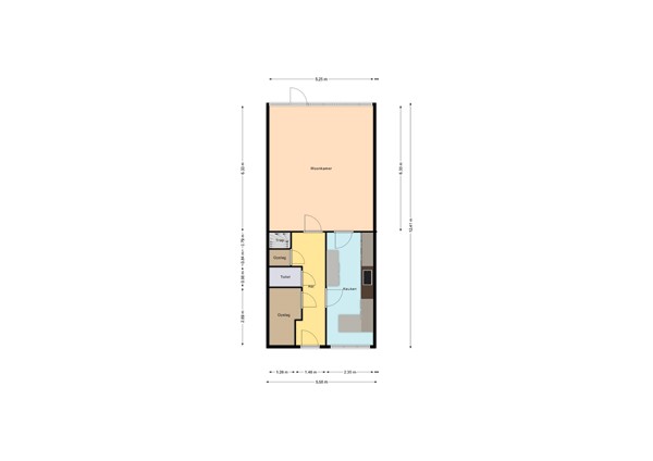 Floorplan - Vermeerstraat 152, 2525 VN Den Haag