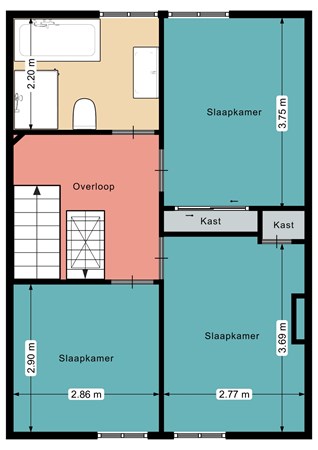 Koning Willem III straat 30, 4615 AJ Bergen op Zoom - Plattegrond 1e Koning Willem III straat 30 Bergen op Zoom.jpg