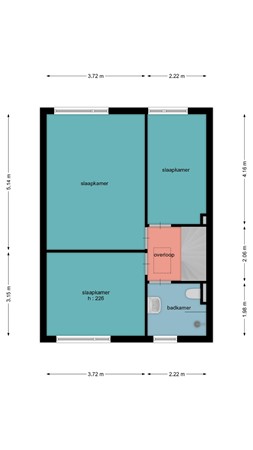 Generaal Spoorstraat 43, 4624 HA Bergen op Zoom - Plattegrond 1e verdieping Generaal Spoorstraat 43 Bergen op Zoom.jpg