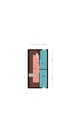 Binnenkamer 42, 4691 DG Tholen - Plattegrond tweede verdieping Binnenkamer 42 Tholen.jpg