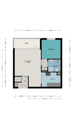 Benedenbaantje 60, 4615 HL Bergen op Zoom - Plattegrond 4e verdieping Benedenbaantje 60 Bergen op Zoom.jpg
