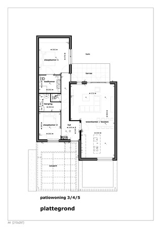 Floorplan - Patio woning Bouwnummer 3, 4841 GD Prinsenbeek