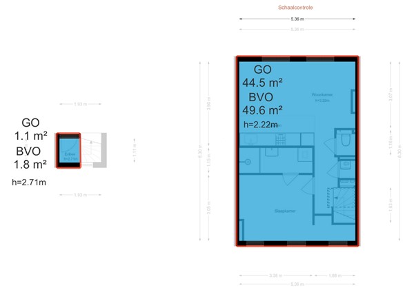 Van Bossestraat 74-4, 1051 KB Amsterdam - Van Bossestraat 74-4 - Amsterdam - NEN plattegrond - 2D.jpg