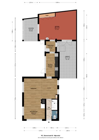 Floorplan - P C Stamstraat 80, 7442 ZE Nijverdal