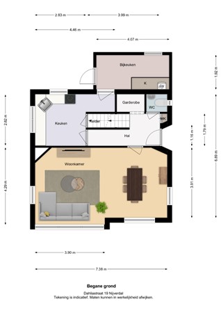 Floorplan - Dahliastraat 19, 7442 LA Nijverdal