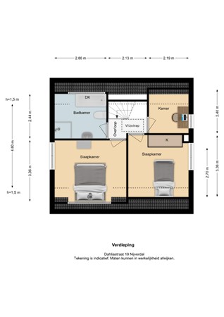 Floorplan - Dahliastraat 19, 7442 LA Nijverdal