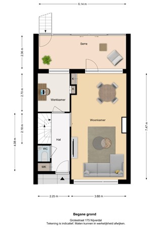 Floorplan - Grotestraat 175, 7441 GR Nijverdal