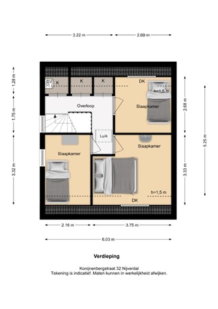 Floorplan - Konijnenbergstraat 32, 7442 BB Nijverdal