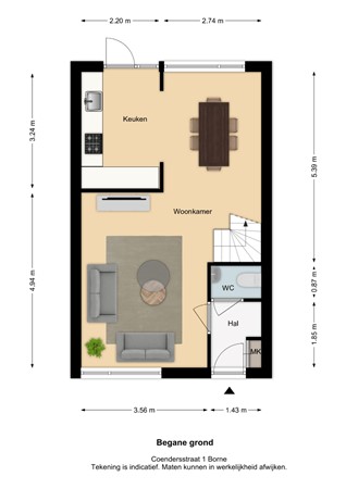 Floorplan - Coendersstraat 1, 7622 XX Borne