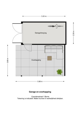 Floorplan - Coendersstraat 1, 7622 XX Borne