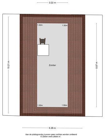 Plattegrond - Beukenlaan 4, 6956 CB Spankeren - 370641_2D_Zolder_garage_Beukenlaan_4_Spankeren_07.jpg