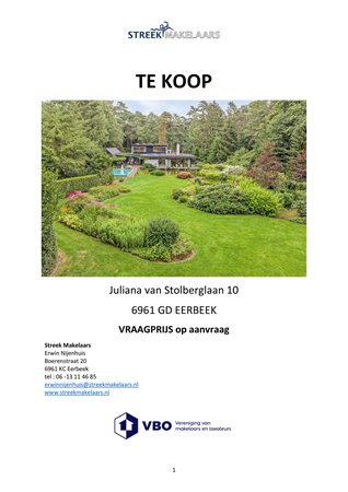 Brochure - Brochure Juliana van Stolberglaan 10 Eerbeek.pdf - Juliana van Stolberglaan 10, 6961 GD Eerbeek