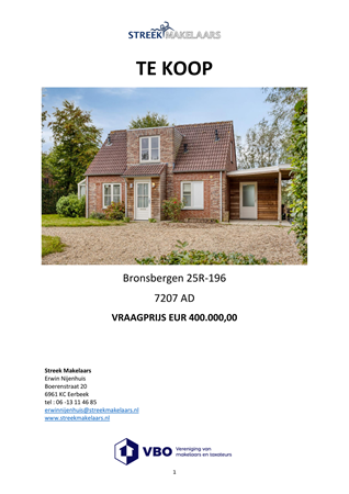 Brochure - Brochure Bronsbergen 25R-196.pdf - Bronsbergen 25R196, 7207 AD Zutphen