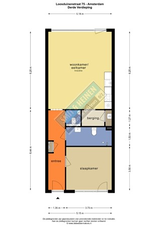 Floorplan - Loosduinenstraat 75, 1062 EG Amsterdam