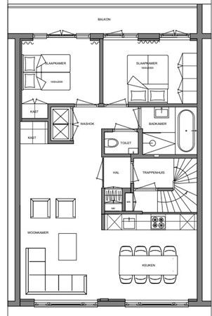 Floorplan - Volkerakstraat 42-1, 1078 XT Amsterdam