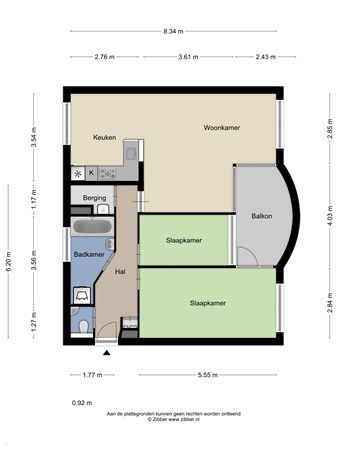 Floorplan - Hobbesteeg 40, 1941 CB Beverwijk