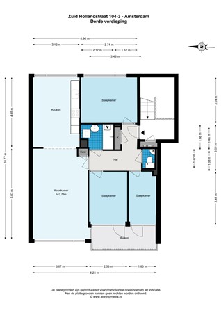Zuid-Hollandstraat 104-3, 1082 EM Amsterdam - Zuid Hollandstraat 104-3 - Amsterdam - 3e_verdieping - 2D.jpg