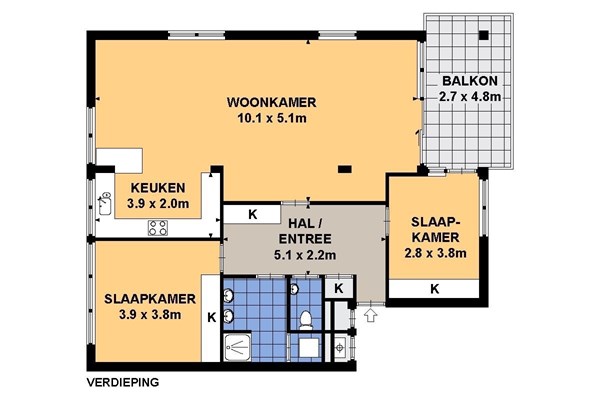 Helfrichstraat 19, 2992 BT Barendrecht - Plattegrond appartement.jpg