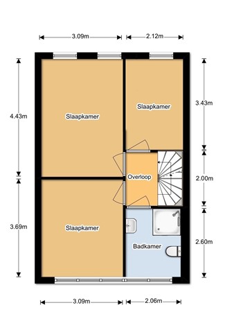 Boog 98, 3362 WJ Sliedrecht - Plattegrond 1e verdieping Boog 98.jpg