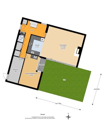 Vredenburg 88, 3328 DH Dordrecht - Plattegrond begane grond met tuin.jpg