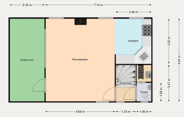 Gijbelandsedijk 52, 2974 BD Brandwijk - Plattegrond 1e verdieping.JPG